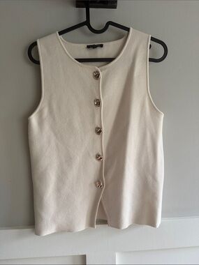 Dynamite Cream Sleeveless Button-Front Tank